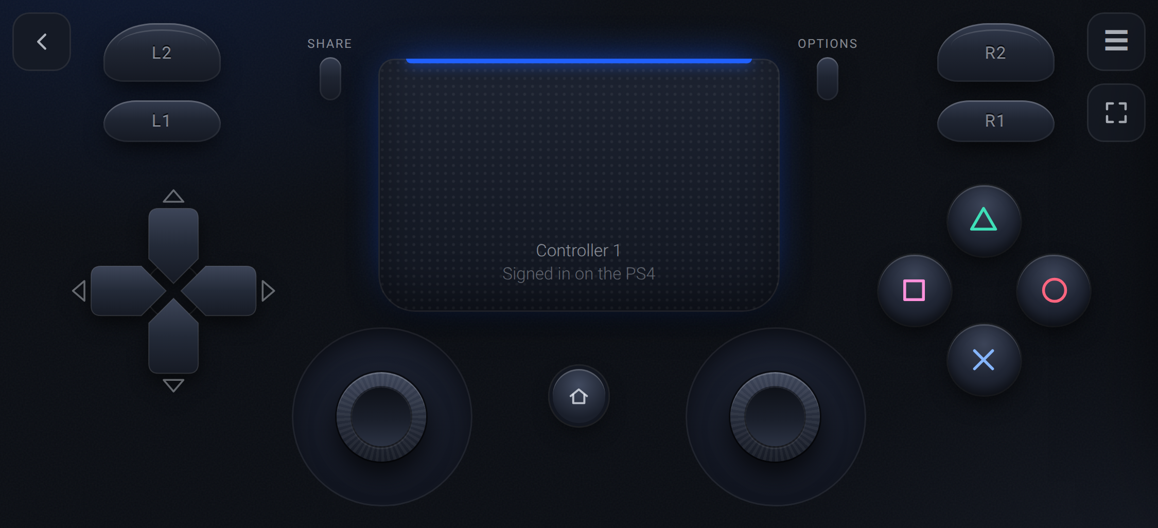 The controller on a phone